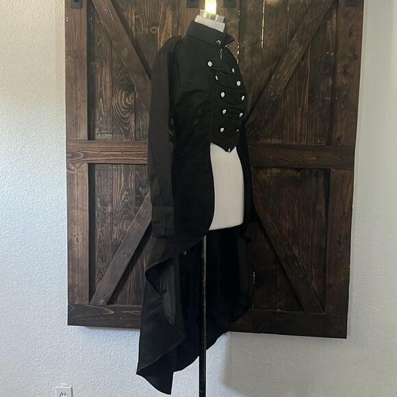 Vampire Viking Overcoat Dress  Solid Mock Neck Halloween Costume Steampu… - Picture 6 of 13